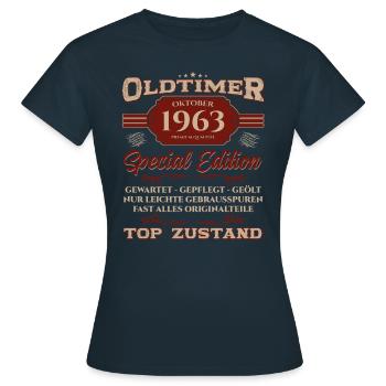 61ème Anniversaire Octobre Cru 1963 Cru - T-shirt Femme - marine - Devant - AI Model Female 172 dark (172cm)