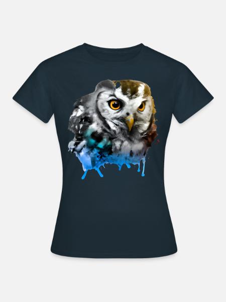 Bunte Eule - Frauen T-Shirt - Navy