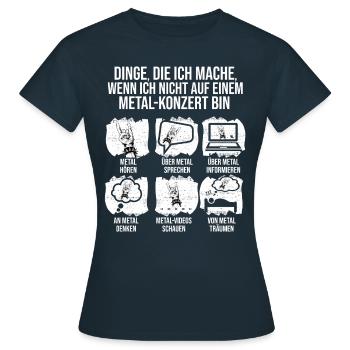 Heavy Metal Konzert Fan Metal Geste - Frauen T-Shirt - Navy - Vorne - AI Model Female 172 dark (172cm)