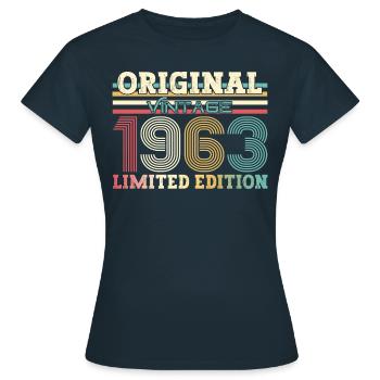 Original 1963 Vintage 1963 Birthday 1963 - Women's T-Shirt - navy - Front - AI Model Female 172 dark (172cm)