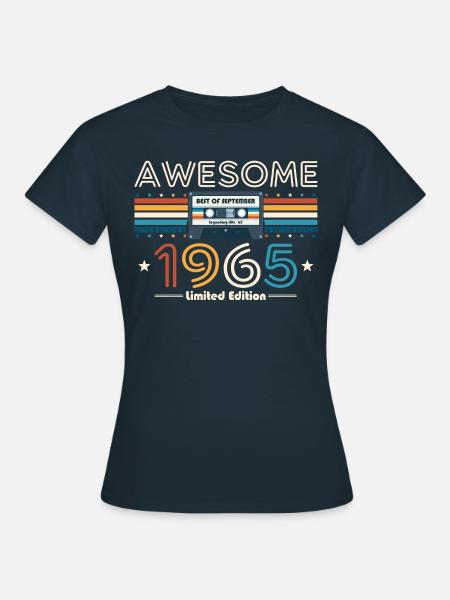 60. Geburtstag Vintage September 1965 Kassette 65 - Frauen T-Shirt - Navy