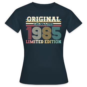 Original 1985 Vintage 1985 Birthday 1985 - Women's T-Shirt - navy - Front - AI Model Female 172 dark (172cm)
