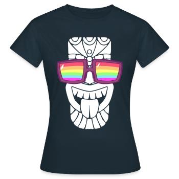 Sonnenbrille mit Regenbogenfahne - Frauen T-Shirt - Navy - Vorne - AI Model Female 172 dark (172cm)