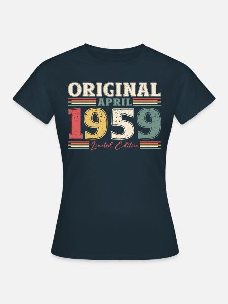 65. Geburtstag Mann Original April Jahrgang 1959 - Frauen T-Shirt - Navy