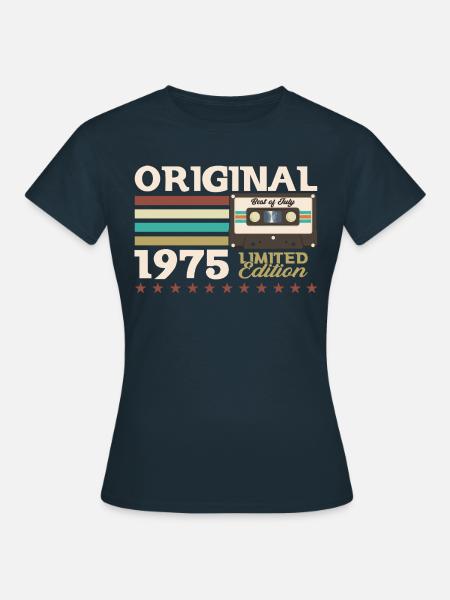 50. Geburtstag Kassette Juli 1975 Jahrgang 1975 - Frauen T-Shirt - Navy