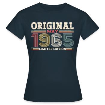 Original Mai 1965 Jahrgang 1965 Geburtstag 1965 - Frauen T-Shirt - Navy - Vorne - AI Model Female 172 dark (172cm)
