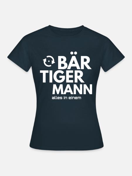 bär tiger mann - Frauen T-Shirt - Navy