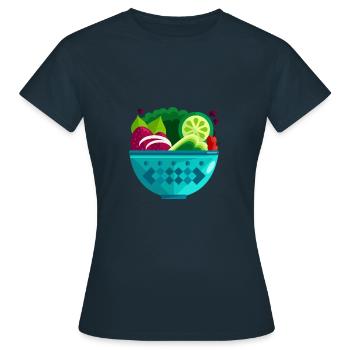 Salat Gesundes Essen - Frauen T-Shirt - Navy - Vorne - AI Model Female 172 dark (172cm)