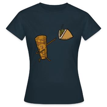 Doner kebab in the bread - Women's T-Shirt - navy - Front - AI Model Female 172 dark (172cm)