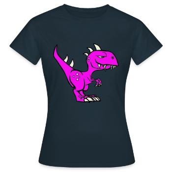 Dinosaurier lila - Frauen T-Shirt - Navy - Vorne - AI Model Female 172 dark (172cm)