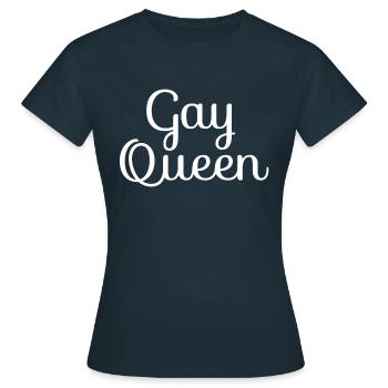 GAY QUEEN GAY PRIDE - T-shirt Femme - marine - Devant - AI Model Female 172 dark (172cm)
