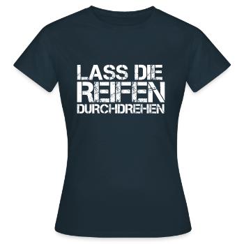 Let the tires spin - Women's T-Shirt - navy - Front - AI Model Female 172 dark (172cm)