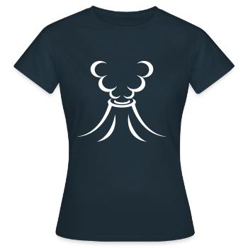 Volcano erupts - Women's T-Shirt - navy - Front - AI Model Female 172 dark (172cm)