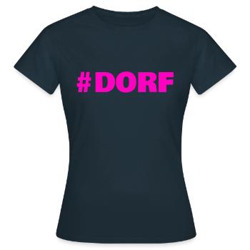 #Dorf - Frauen T-Shirt - Navy - Vorne - AI Model Female 172 dark (172cm)