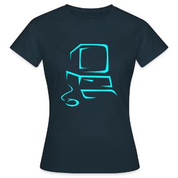 Computer - Frauen T-Shirt - Navy - Vorne - AI Model Female 172 dark (172cm)