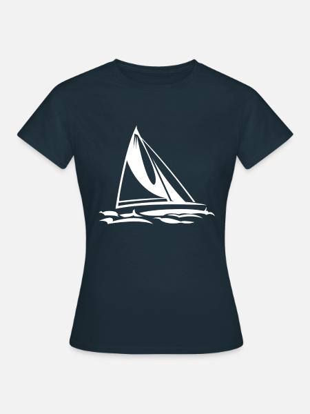 Segelboot - Frauen T-Shirt - Navy