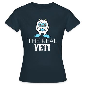 YETI - Frauen T-Shirt - Navy - Vorne - AI Model Female 172 dark (172cm)