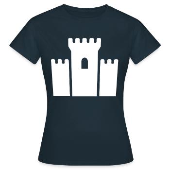 château - T-shirt Femme - marine - Devant - AI Model Female 172 dark (172cm)