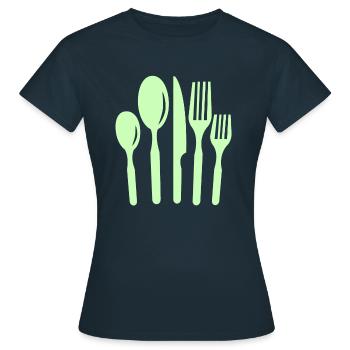 cuisine Couverts - T-shirt Femme - marine - Devant - AI Model Female 172 dark (172cm)