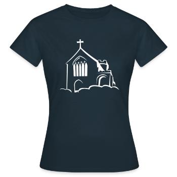 Église sur les nuages - T-shirt Femme - marine - Devant - AI Model Female 172 dark (172cm)