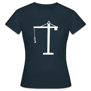 Kran - Frauen T-Shirt - Navy - Vorne - AI Model Female 172 dark (172cm)