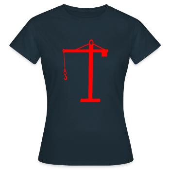 Kran - Frauen T-Shirt - Navy - Vorne - AI Model Female 172 dark (172cm)