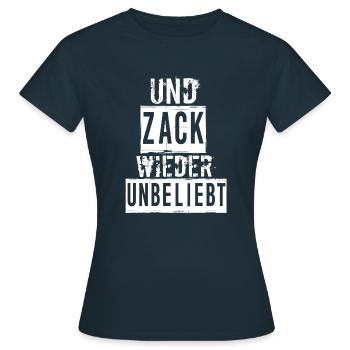 UND ZACK WIEDER UNBELIEBT - Frauen T-Shirt - Navy - Vorne - AI Model Female 172 dark (172cm)