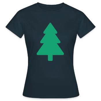 Tannenbaum - Frauen T-Shirt - Navy - Vorne - AI Model Female 172 dark (172cm)
