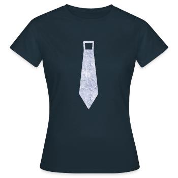 Krawatte - Frauen T-Shirt - Navy - Vorne - AI Model Female 172 dark (172cm)