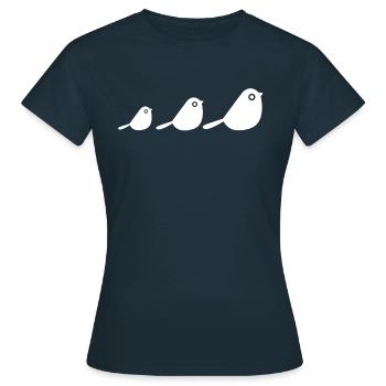 Vögel - Frauen T-Shirt - Navy - Vorne - AI Model Female 172 dark (172cm)