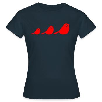 Vögel - Frauen T-Shirt - Navy - Vorne - AI Model Female 172 dark (172cm)