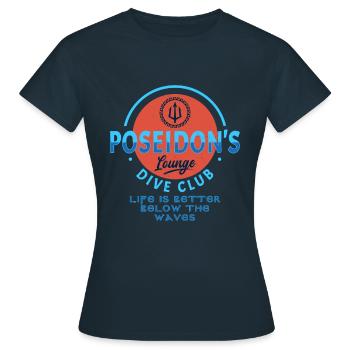 Poseidon - Frauen T-Shirt - Navy - Vorne - AI Model Female 172 dark (172cm)