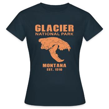 Parc national des Glaciers montana - T-shirt Femme - marine - Devant - AI Model Female 172 dark (172cm)