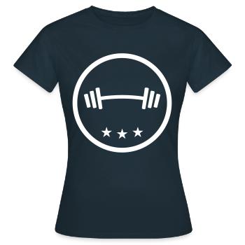 Hantel Gewichte Fitness - Frauen T-Shirt - Navy - Vorne - AI Model Female 172 dark (172cm)