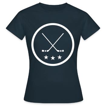 Bâtons de hockey sur glace - T-shirt Femme - marine - Devant - AI Model Female 172 dark (172cm)