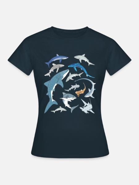 Blauhai Walhai Hammerhai Haiarten - Frauen T-Shirt - Navy