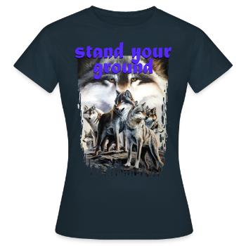 kenne deinen Platz - Frauen T-Shirt - Navy - Vorne - AI Model Female 172 dark (172cm)