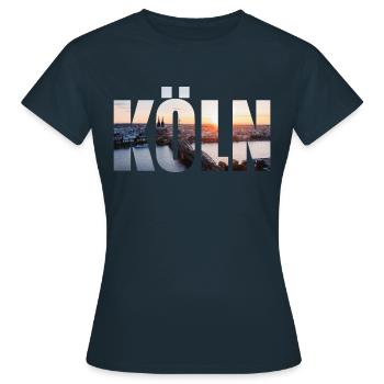 HORIZON DE COLOGNE. - T-shirt Femme - marine - Devant - AI Model Female 172 dark (172cm)
