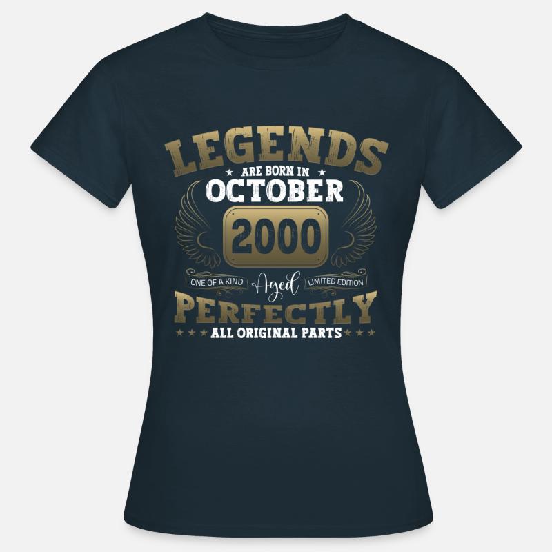 Legend October 2000 22nd Birthday Gift Fun - Women's T-Shirt - navy