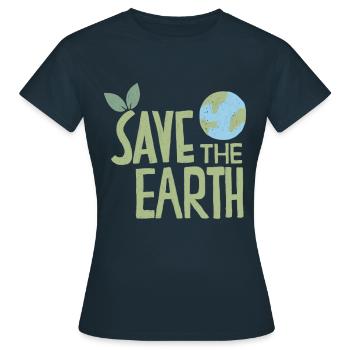 Save The Earth Nachhaltig Klimawandel - Frauen T-Shirt - Navy - Vorne - AI Model Female 172 dark (172cm)