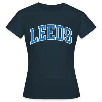 Leeds - Frauen T-Shirt - Navy - Vorne - AI Model Female 172 dark (172cm)