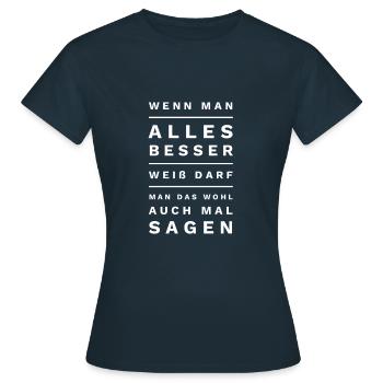 Blanc Blanc Meilleur Tout Meilleur Thé - T-shirt Femme - marine - Devant - AI Model Female 172 dark (172cm)