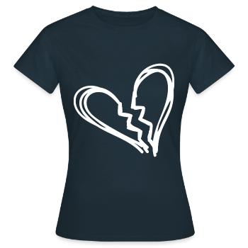Gebrochenes Herz - Frauen T-Shirt - Navy - Vorne - AI Model Female 172 dark (172cm)