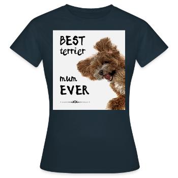 Best terrier mum ever - Women's T-Shirt - navy - Front - AI Model Female 172 dark (172cm)