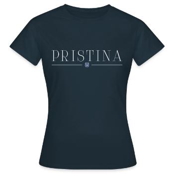 Pristina, T-shirt de conception de style Kosovo - T-shirt Femme - marine - Devant - AI Model Female 172 dark (172cm)