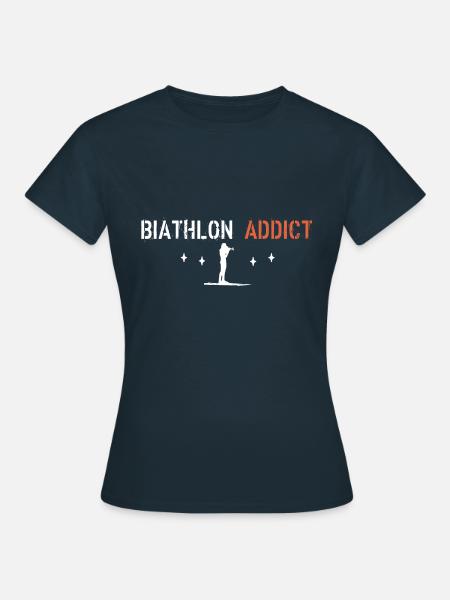 Biathlon-Süchtiger - Frauen T-Shirt - Navy