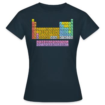 Tableau périodique - T-shirt Femme - marine - Devant - AI Model Female 172 dark (172cm)