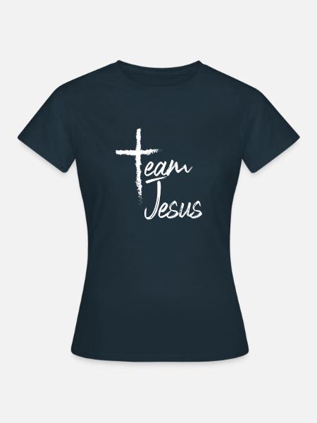 Team Jesus Kreuz - Frauen T-Shirt - Navy