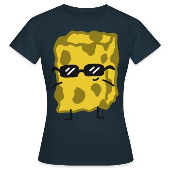 Éponge ménage Drôle - T-shirt Femme - marine - Devant - AI Model Female 172 dark (172cm)