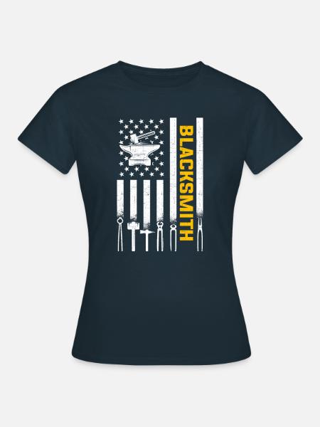blacksmith American Flag, blacksmith - Frauen T-Shirt - Navy